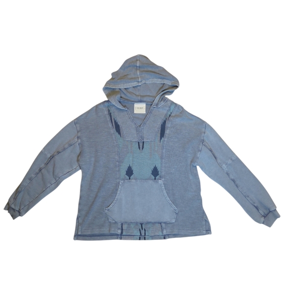 Lucky Brand Dropped Shoulder Baha Hoodie Blue Large - Picture 3 of 10